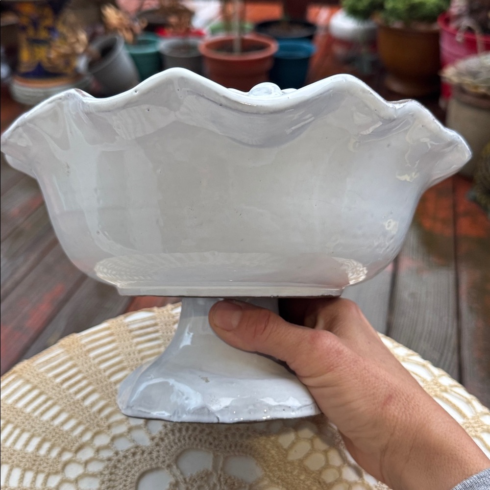 HIGH QUALITY CERAMIC PEDESTAL COMPOTE BOWL BY ABIGAILS MADE IN ITALY BRAND NEW - Picture 4 of 9